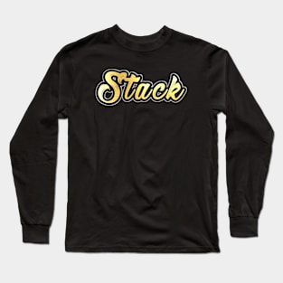 Shiny black and gold STACK word design ver.2 Long Sleeve T-Shirt